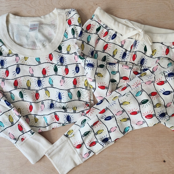 Hanna Andersson Other - Hanna Andersson Bright Bulbs Unisex Long John Jogger Pajama Set Adult XS